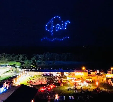 Private event drone show at a county fair